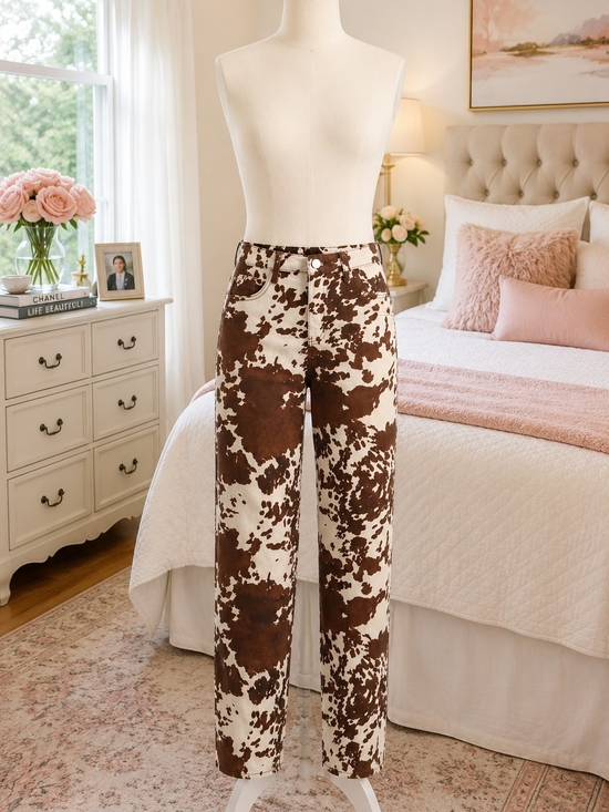 Source Unknown Denim - Cow Print Skinny Jeans Boutique Western Style EU 32 / US 0